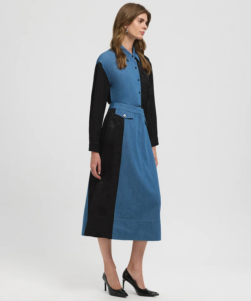 ابيكول Mixed Color-Block Skirt